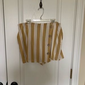 Yellow and White Striped Skort